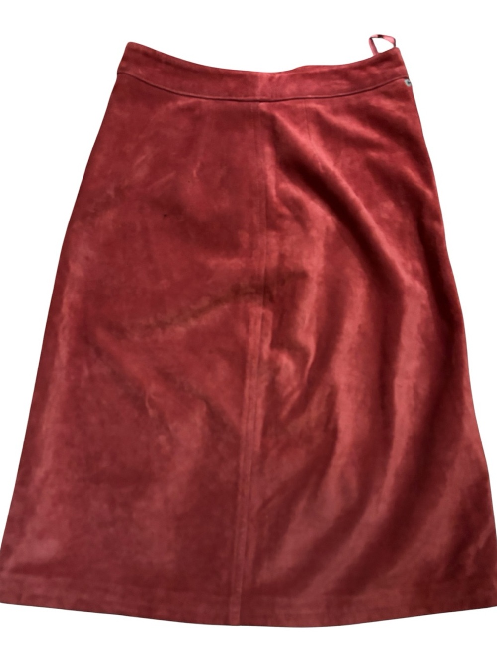 GAP Vintage Women’s Red/Orange Suede Pencil Skirt Front Slit Preowned - Picture 4 of 4